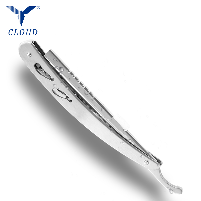 Mango de afeitar recto corrugado de acero inoxidable duradero