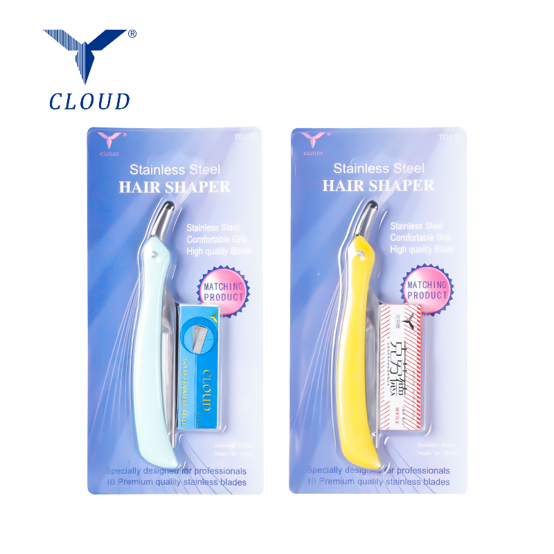 Navaja Recta Plegable y Portátil de 77 Cuchillas para Recorte de Barba y Cejas